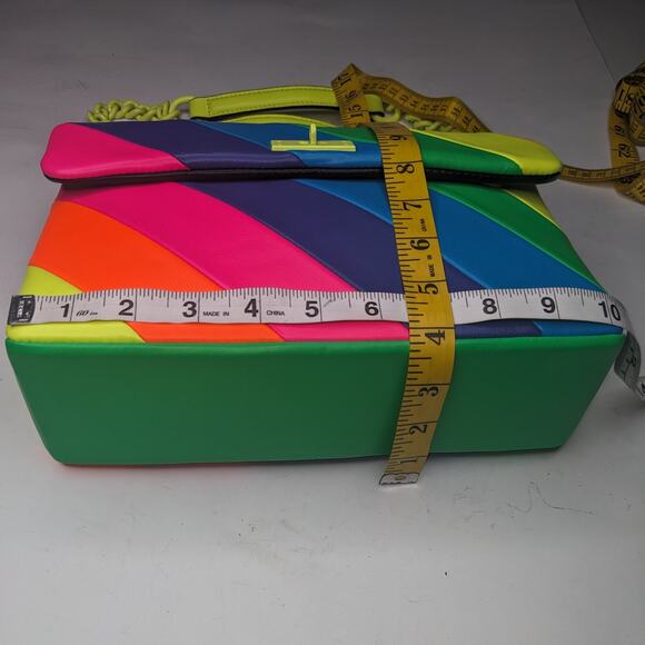 KURT GEIGER Brixton Lock Bag in Neon Rainbow New With Tag Retail $325 - Picture 10 of 12